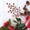 17" Artificial Red Beaded Berry Sprays - Set of 24, 25 Large Christmas Berries - Perfect for Wreaths, Garlands - Festive Holiday Decor - 2024 Christmas Collection, Floral Home by Artificial Flowers